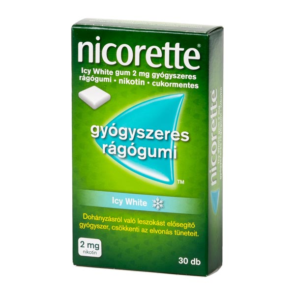 Nicorette Icy White 2mg gyógyszeres rágógumi 30x