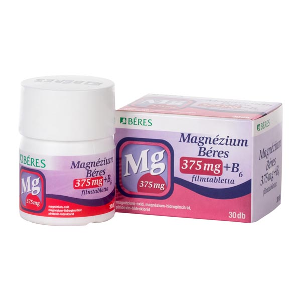Magnézium Béres 375mg+ B6 filmtabletta 30x