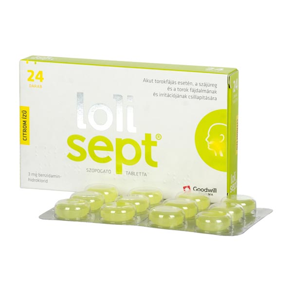Lolisept 3 mg szopogató tabletta Citrom ízű 24x