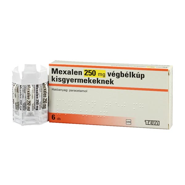 Mexalen  250 mg végbélkúp kisgyermekeknek 6x