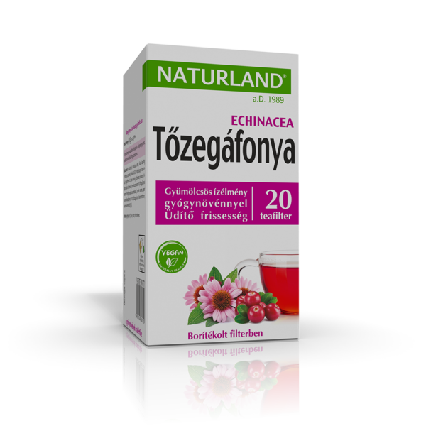 Naturland gyümölcstea Tőzegáfonyával és echinacea 20x2g