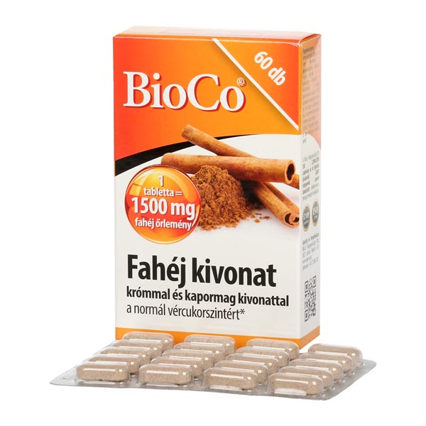 BioCo Fahéj+Króm+Kapormag tabletta 60x