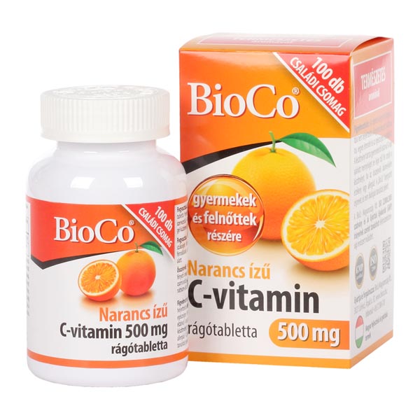 BioCo C-vitamin 500 mg narancs ízű rágótabletta 100x
