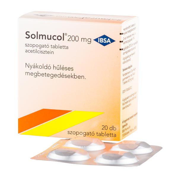 Solmucol 200 mg szopogató tabletta 20x