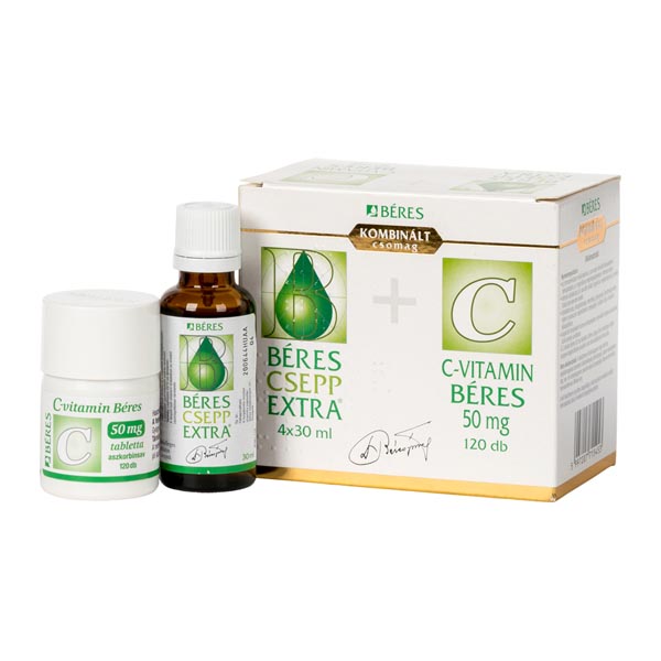 Béres Csepp Extra bels.old.csepp+C-vitamin 50 mg t 4x30ml+120x