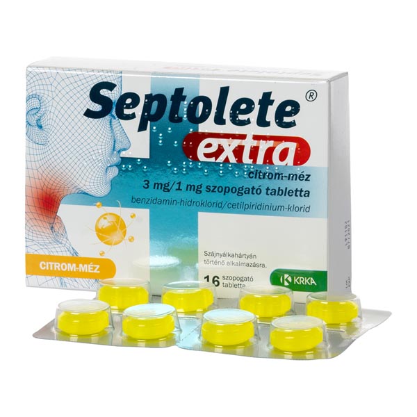 Septolete Extra 3 mg/1 mg szop.tabl. Citrom-Méz 16x