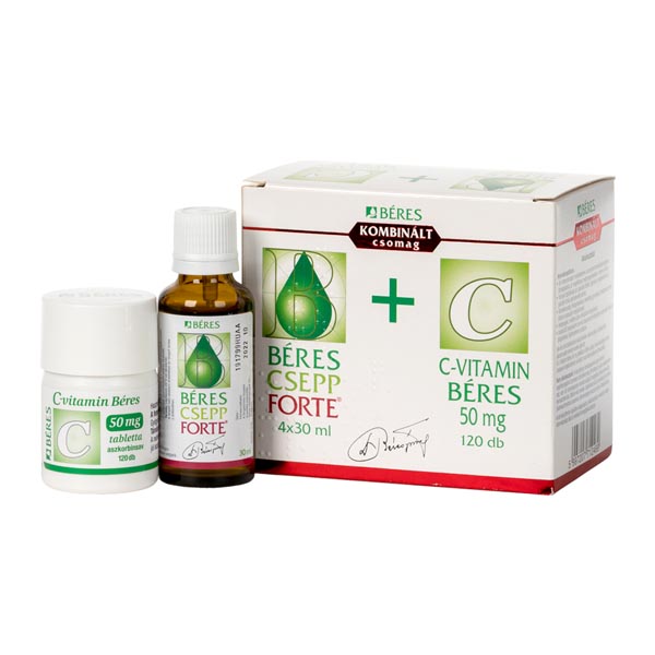 Béres Csepp Forte belsől.old.cseppek+C-vitamin 4x30ml+120x