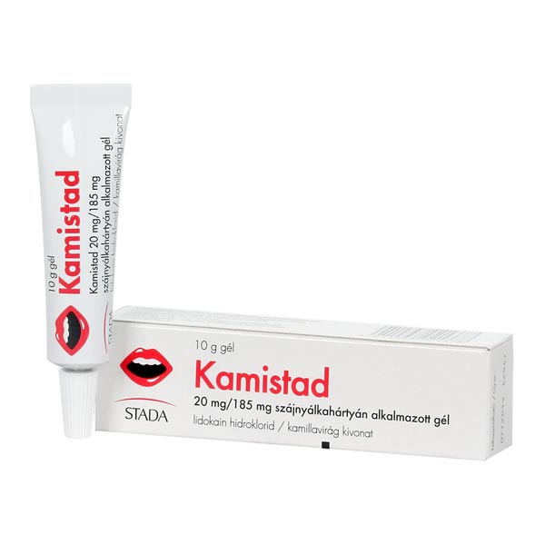 Kamistad 20 mg/185 mg szájnyálkahártyán alk.gél 1x10g al tubusban
