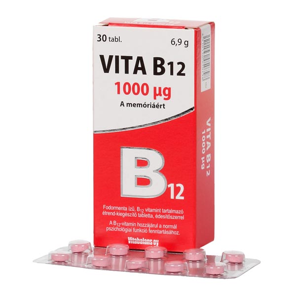 Vita B12 1000 mcg szopogató tabletta VITABALANS 30x