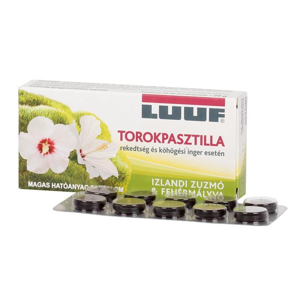 Luuf zuzmó-mályva torokpasztilla 20x