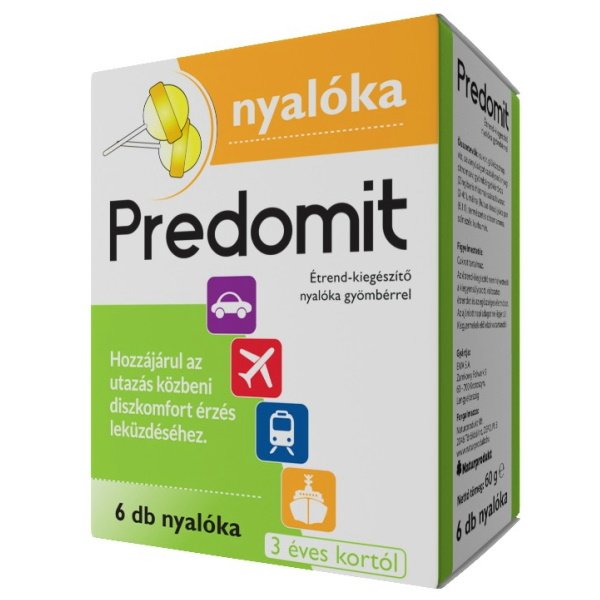 Prevomit (új n:Predomit) étrendkieg. nyalóka gyömb 6x