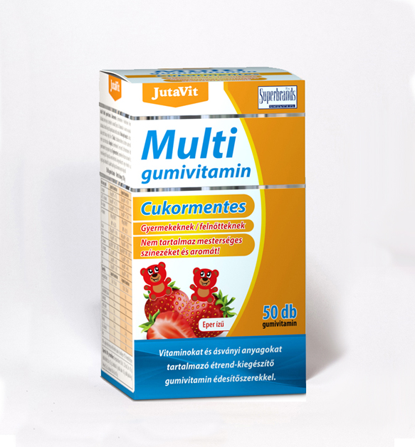 Jutavit Multigumivitamin cukormentes Eper ízű 50x