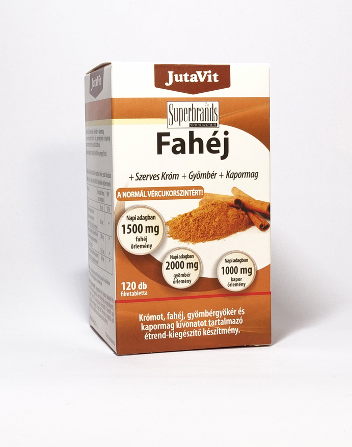 JutaVit Fahéj+Szerves Króm+Gyömbér+Kapormag ftbl. 120x