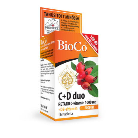 BioCo C+D3 DUO C-vit. 1000mg D3-vit. 2000NE ret.ft 100x