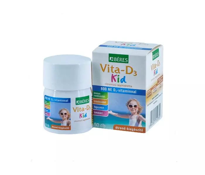 Béres Vita-D3 KID 800NE ÉTRENDKIEG. rágótabl. 50x