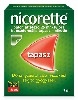 Nicorette patch áttetsző 25 mg/16 óra transz.tap. 7x