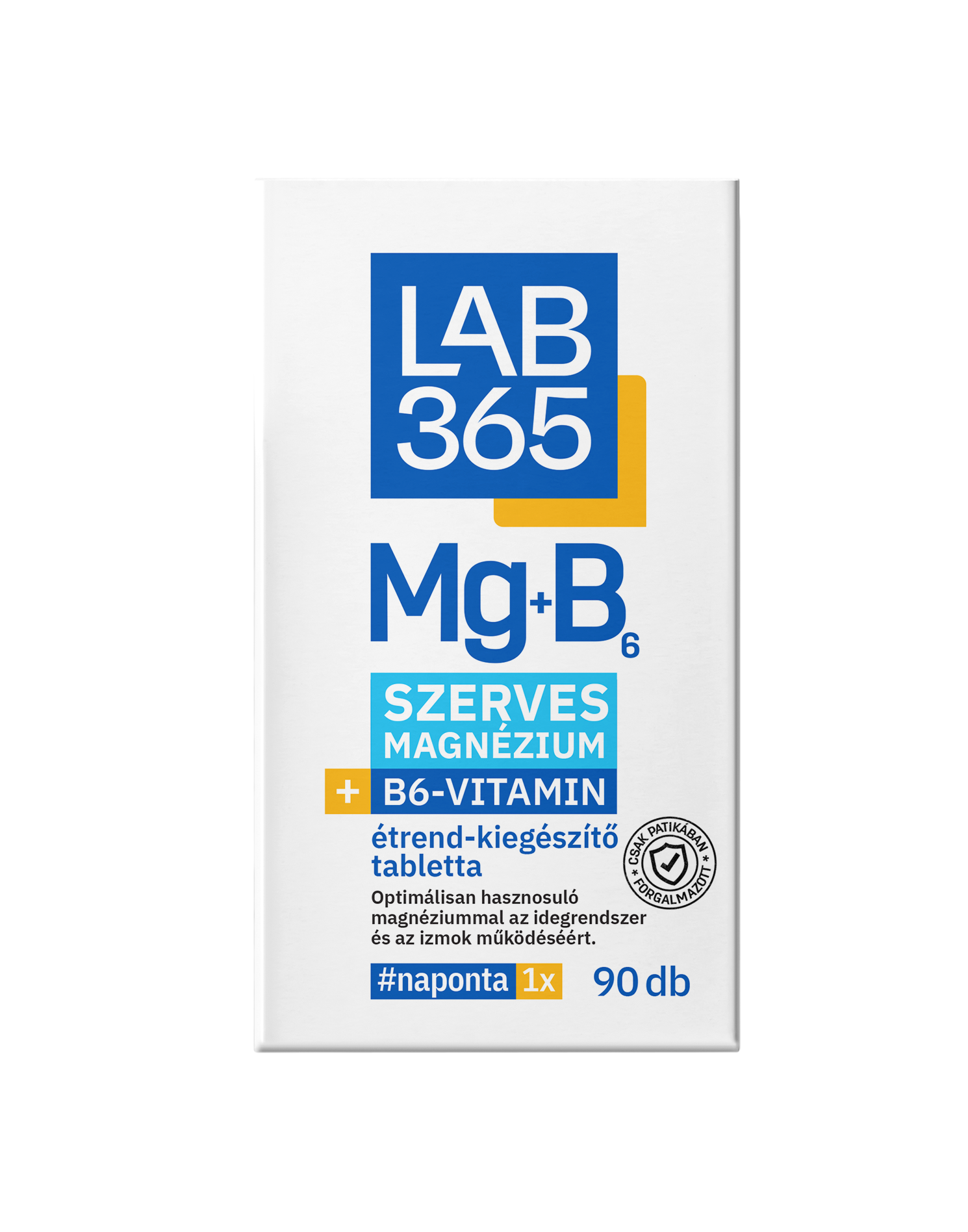 LAB365 szerves magnézium B6 vitamin tabletta 90x