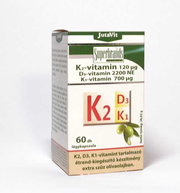 Jutavit K2 vitamin 120 mcg+D3+K1 lágy kapszula 60x