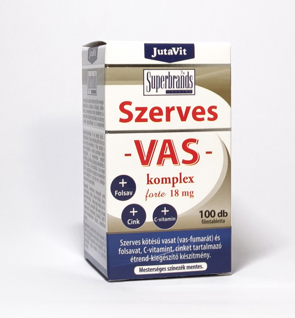 Jutavit Szerves Vas Komplex 18 mg Forte tabletta 100x