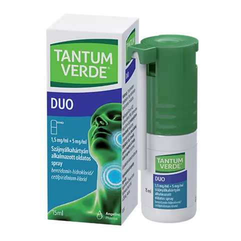 Tantum Verde Duo 1,5 mg/ml + 5 mg/ml szájnyh. alk. 1x15ml