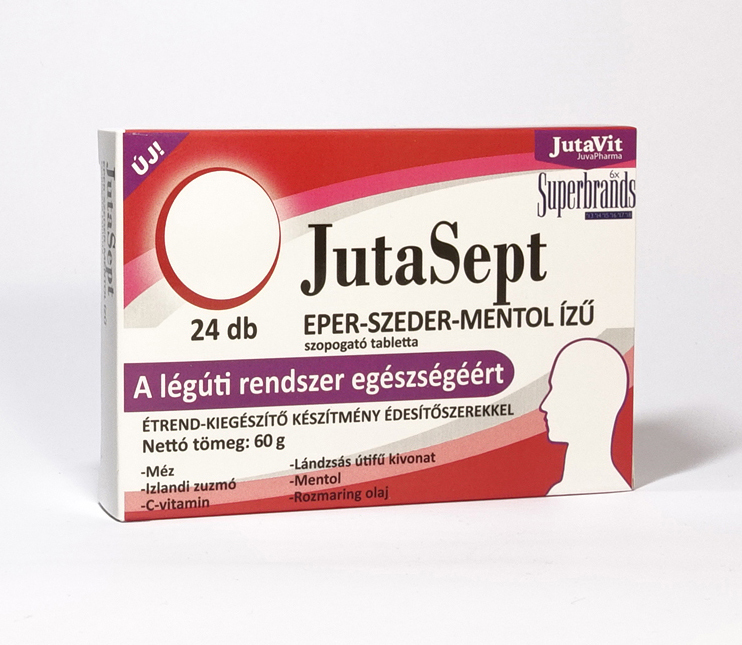 JutaVit Jutasept szopogató tabl.Eper-Szeder-Mentol 24x