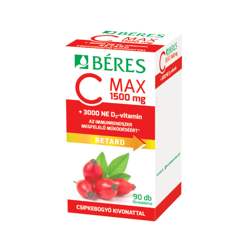 Béres C Max 1500mg Csipkeb.D3 3000NE ret.tabl. 90x