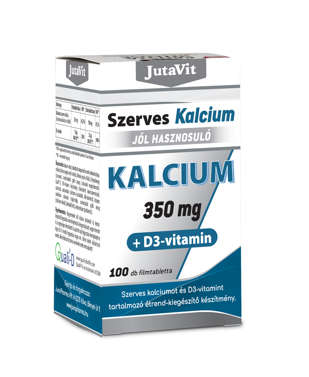 JutaVit Szerves Kalcium D3 vitamin filmtabletta 100x
