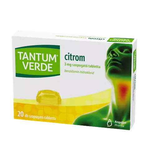 Tantum Verde citrom 3mg szopogatótabletta 20x buborékcsom.