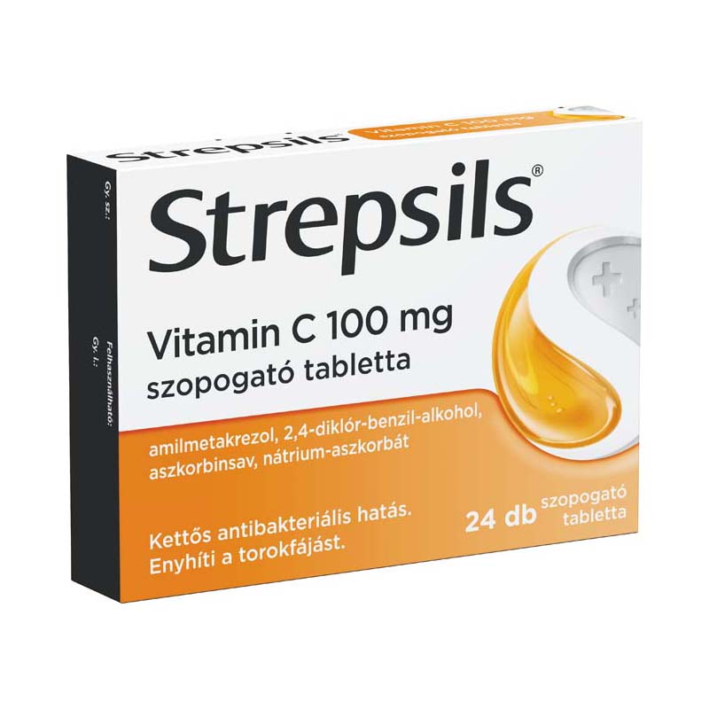 Strepsils Vitamin C 100 mg szopogató tabletta 24x