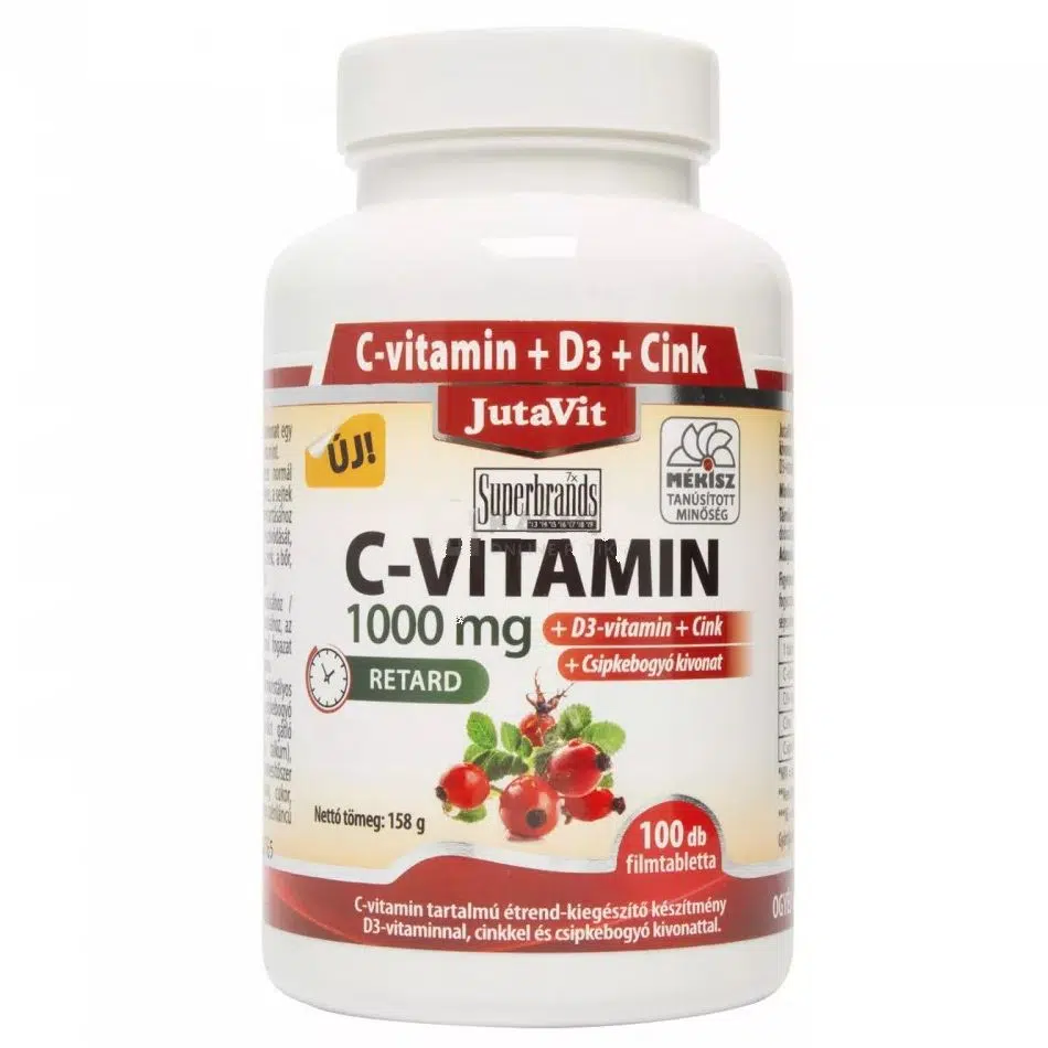 JutaVit C-vitamin 1000 mg Csipkeb.+D3 retard filmt 100x