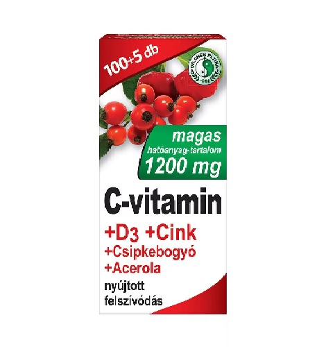 C-vitamin 1200 mg D3 Zn Csipkeb. tabl. DR.CHEN 105x