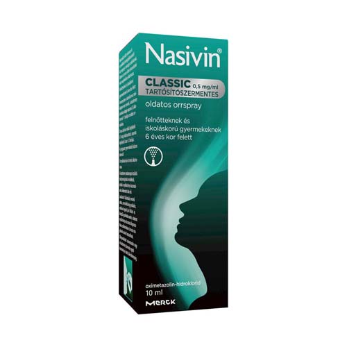Nasivin Classic 0,5mg/ml Tart.szer ment.orrspr. 1x10ml