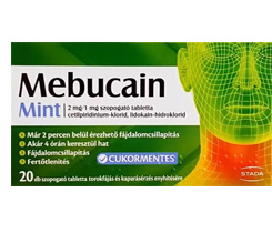 Mebucain Mint 2mg/1mg szopogató tabletta 20x