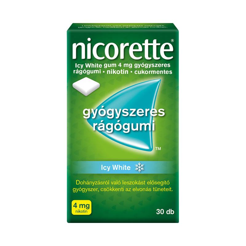 Nicorette Icy White 4mg gyógyszeres rágógumi 30x