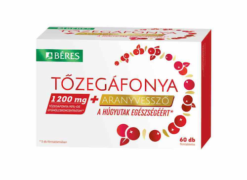 Béres Tőzegáfonya+Aranyvessző filmtabletta 60x