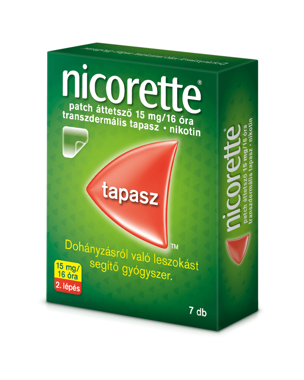 Nicorette patch áttetsző 15 mg/16 óra transz.tap. 7x