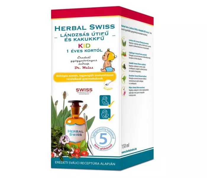 Herbal Swiss KID Medical szirup 1 éves kortól 150ml