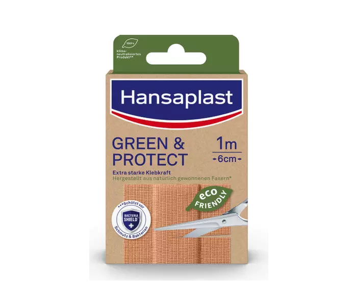 Hansaplast Green/Protect ökobarát ragtapasz  1mx 6 