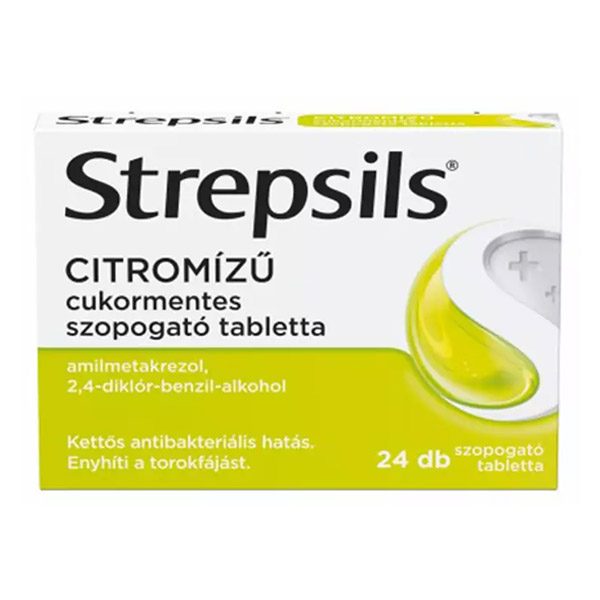 Strepsils citromízű cukormentes szopogató tabletta 24x